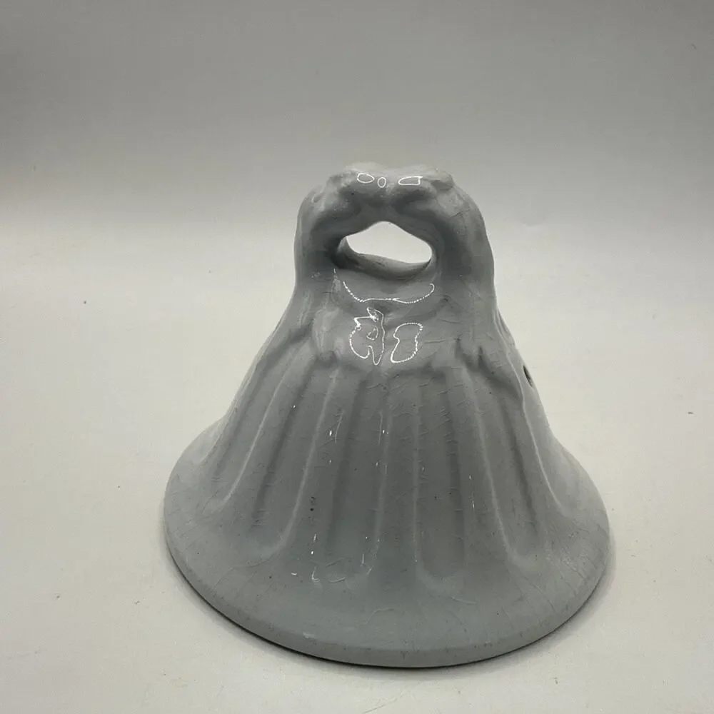 Vintage White Porcelain Ceramic Love Birds Figurine Bell Wedding Decor